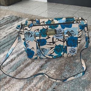 Gianni Bini Blue Floral removable cross body strap